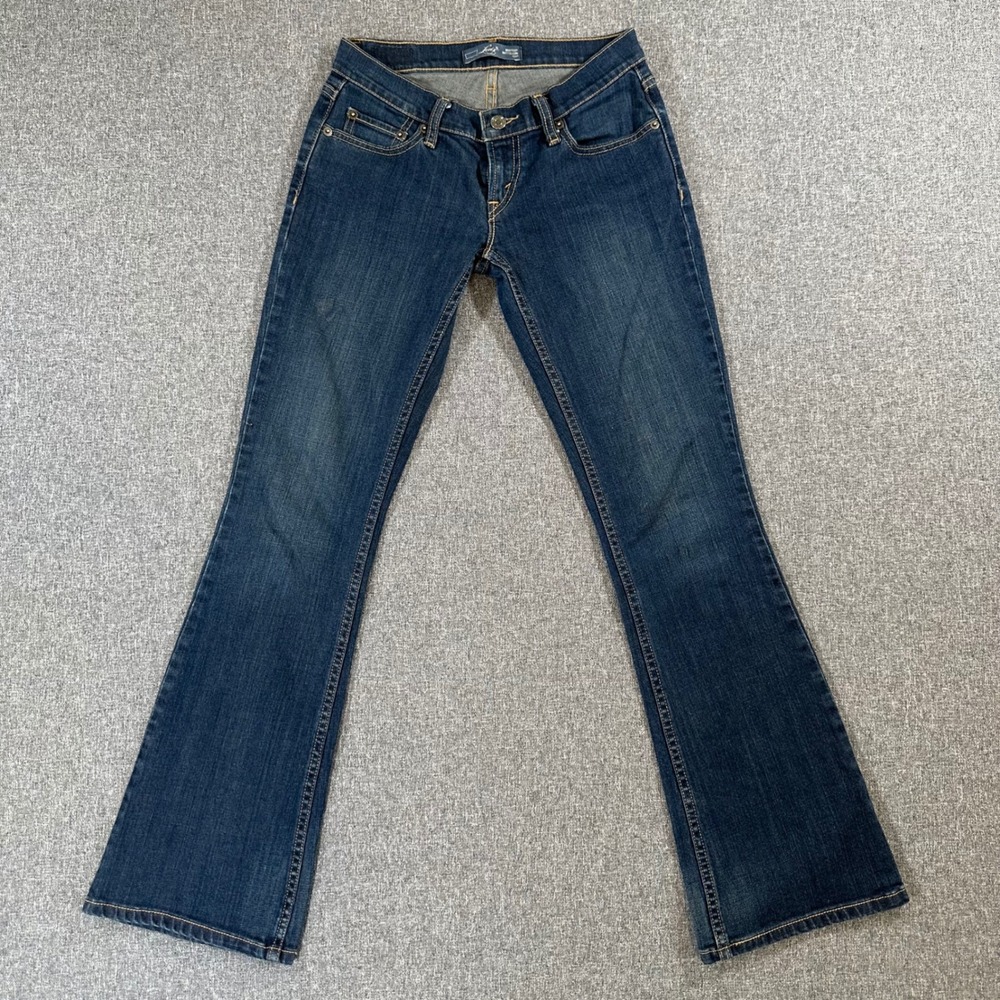 Levis 524 Bootcut Jeans Womens 1M Dark Wash Blue Low Rise Stretch Denim Y2K 👖